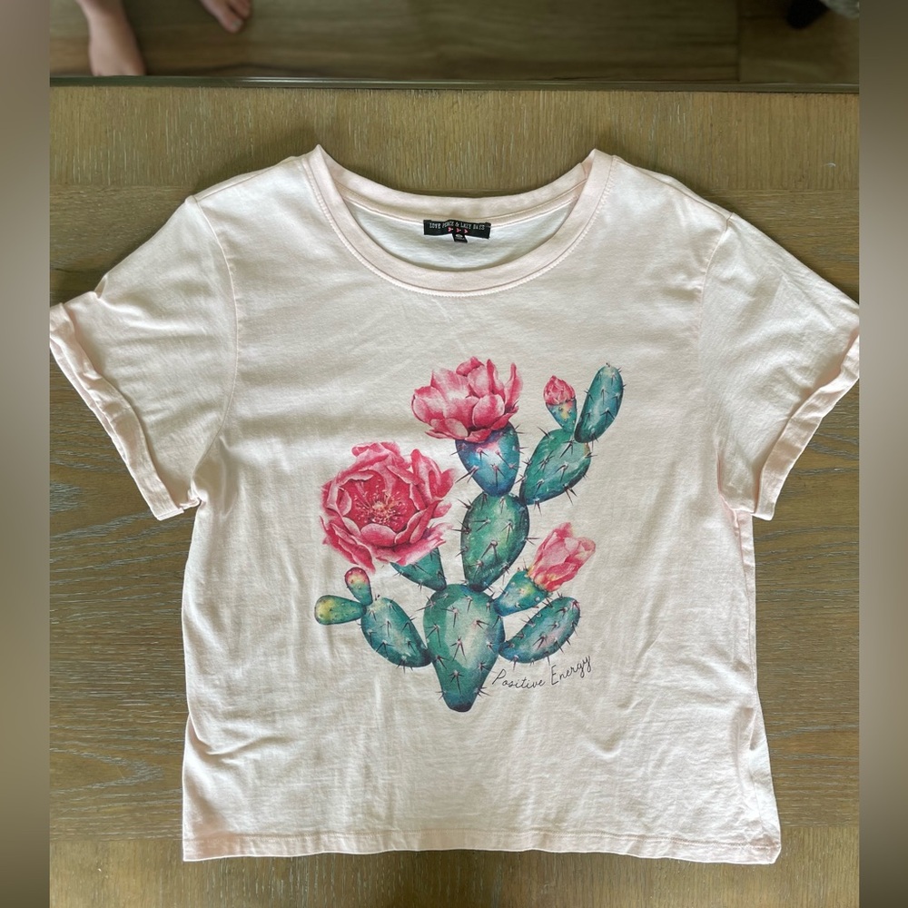 Cactus Flower Graphic T-Shirt, Floral Tee, 100% Cotton